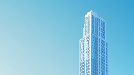 Obraz premium Modern Skyscraper Against Clear Blue Sky