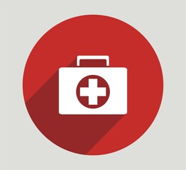 vector illustration health logo icon red circle background