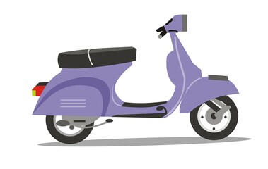 Obraz premium vector illustration of a blue classic scooter motorbike