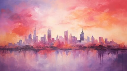 silhouette pink purple orange