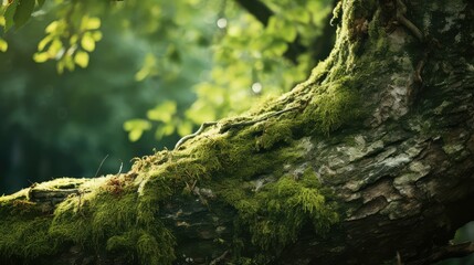 moss apple tree trunk