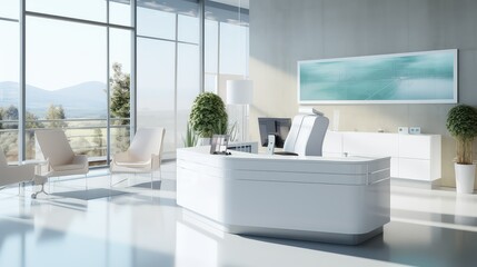 modern medical reception desk