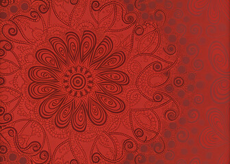 Seamless Pattern Featuring a Red Flower in Art Period Style / Patrón Continuo con Flor Roja en Estilo del Período Artístico






