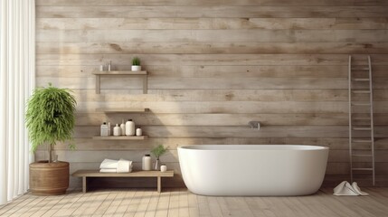 Fototapeta premium bathroom rustic wood wall