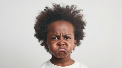 Obraz premium A young child with an angry expression.