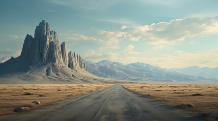 Naklejka premium cliffs mountains road