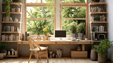 Obraz premium farmhouse beautiful desk