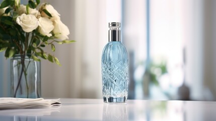 marble glass bottle of water