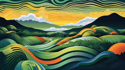 Fototapeta premium artistic rice bag illustration