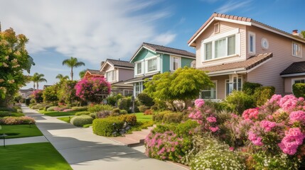 pastel orange county neighborhood