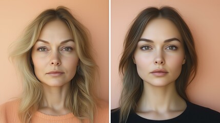 Before and after anti-aging transformation 