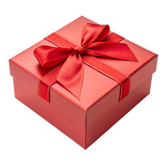 Obraz premium 3d render red gift box isolated on transparent background cutout
