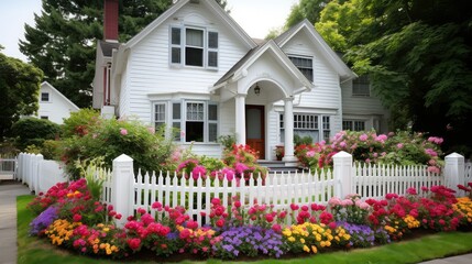 Fototapeta premium quaint flowers house