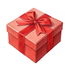 Obraz premium 3d render red gift box isolated on transparent background cutout