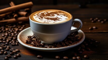 Fototapeta premium beans cappuccino coffee shop
