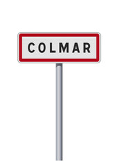 Panneau d'entrée de la ville de Colmar (Haut-Rhin) en vectoriel