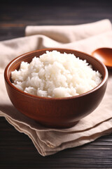 boiled white rice with herbs Generative AI