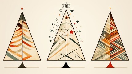Fototapeta premium geometric christmas tree outline