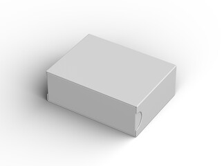 Rendered image of a wide rectangular sliding drawer box on a transparent background