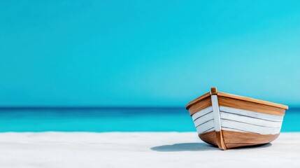 Obraz premium Wooden Boat on Sandy Beach