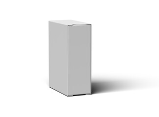 Rendered image of a wide rectangular sliding drawer box on a transparent background