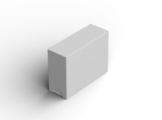 Rendered image of a wide rectangular sliding drawer box on a transparent background