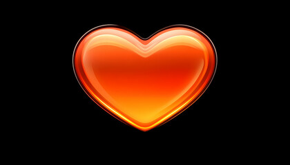 Glowing amber heart shape, digital art, abstract love symbol, Valentine's Day, romantic, fiery passion,  perfect for backgrounds, websites, or design projects.