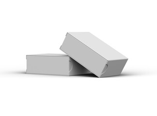 Rendered image of a wide rectangular sliding drawer box on a transparent background