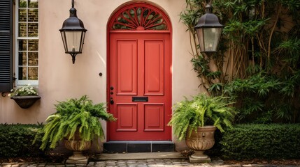 Fototapeta premium lanterns charleston door