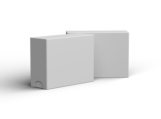 Rendered image of a wide rectangular sliding drawer box on a transparent background