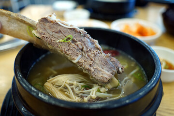Short Rib Soup is a traditional Korean food made by boiling beef bones for a long time