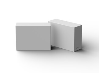 Rendered image of a wide rectangular sliding drawer box on a transparent background