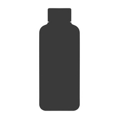 Black skin care cosmetic bottle silhouette flat isolated vector illustration