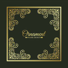Elegant gold decorative frame design background