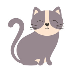 cartoon cat in flat style