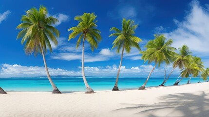 tropical palm trees border