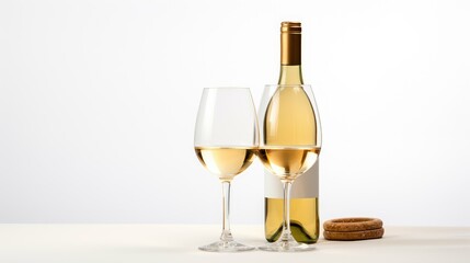 vineyard wine on white background