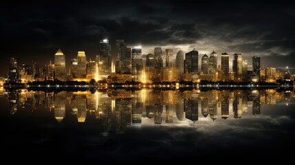 Fototapeta premium night gold reflection