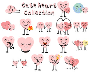 heart character action collection1 on transparency background
