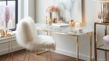 glass chic desk