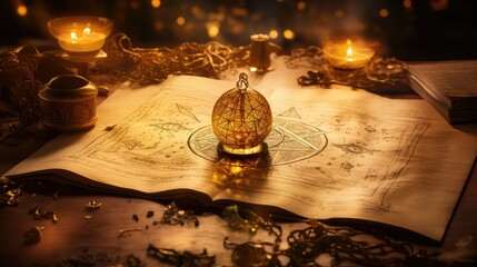 Fototapeta premium esoteric gold alchemy symbol