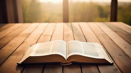 study bible open on table