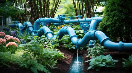 Fototapeta premium garden water wave plumbing