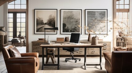 Fototapeta premium rustic home office office