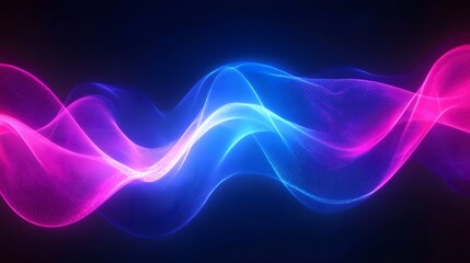 Obraz premium Abstract Pink and Blue Glowing Wave Forms