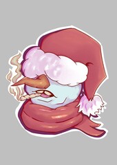 Smoking cartoon snowman winter character design, for holiday event, winter, Christmas, new year 