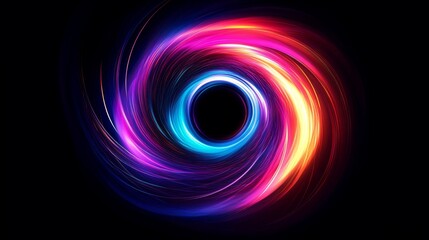 Naklejka premium Abstract close-up colorful cosmic volumetric human eye iris with distortion refraction glow effect. Artificial intelligence concept background for banner or poster. Teleport or magic portal. 3d render