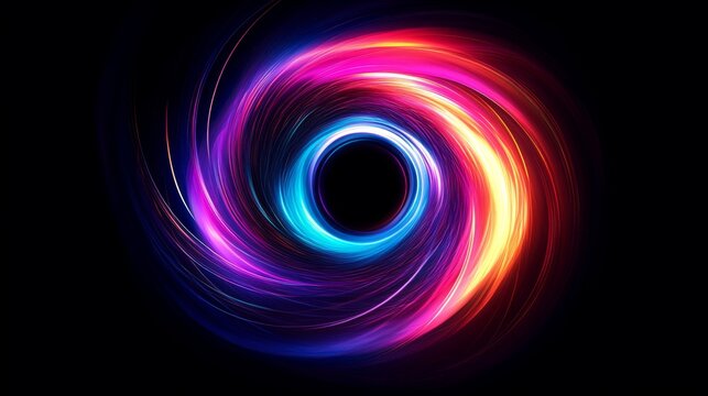 Abstract close-up colorful cosmic volumetric human eye iris with distortion refraction glow effect. Artificial intelligence concept background for banner or poster. Teleport or magic portal. 3d render