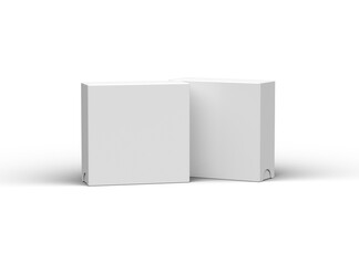 Render of a square sliding drawer box on a transparent background