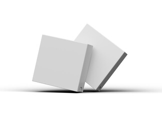 Render of a square sliding drawer box on a transparent background